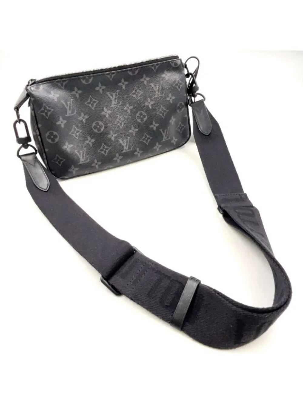 Louis Vuitton Pochette Soir XL Canvas Black Shoulder Bag
